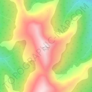 Mica Peak topographic map, elevation, terrain