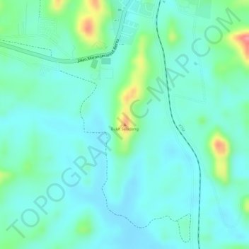 Seladang Mountain topographic map, elevation, terrain