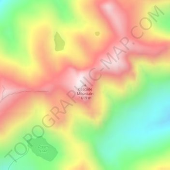 Cascade Mountain topographic map, elevation, terrain