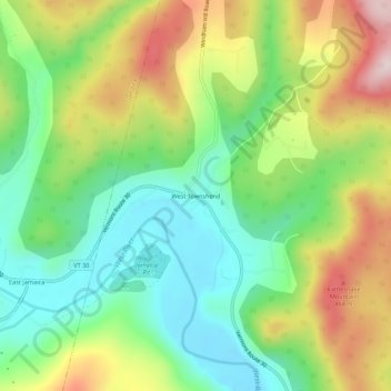 West Townshend topographic map, elevation, terrain