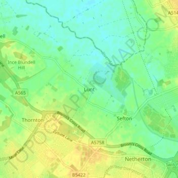 Lunt topographic map, elevation, terrain