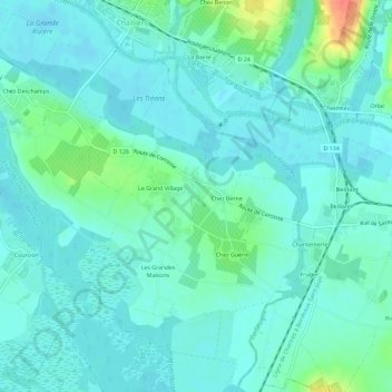 Chez Martin topographic map, elevation, terrain