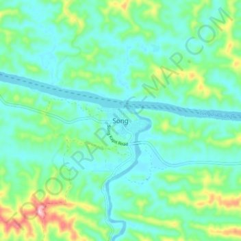 Song topographic map, elevation, terrain