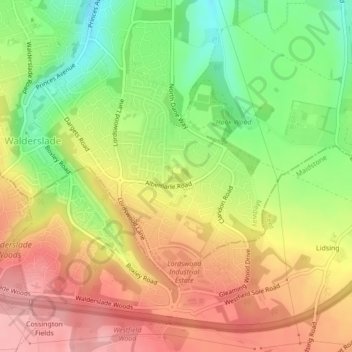 Lords Wood topographic map, elevation, terrain