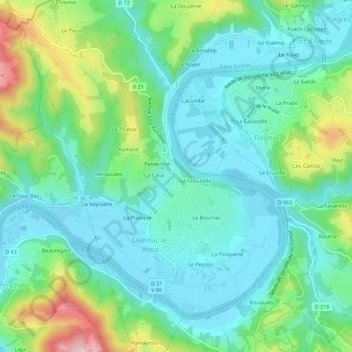 Le Petit topographic map, elevation, terrain