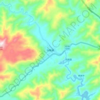 Malu topographic map, elevation, terrain