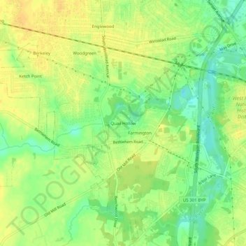 Quail Hollow topographic map, elevation, terrain