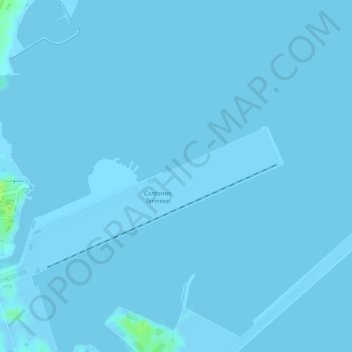 Port Salalah topographic map, elevation, terrain