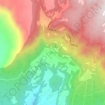 Geçimli topographic map, elevation, terrain