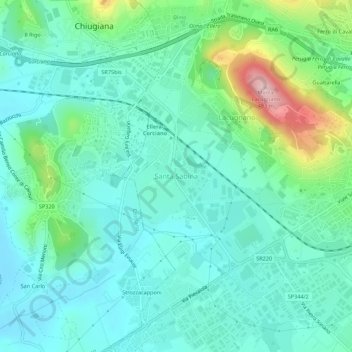 Santa Sabina topographic map, elevation, terrain