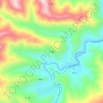 中解 topographic map, elevation, terrain