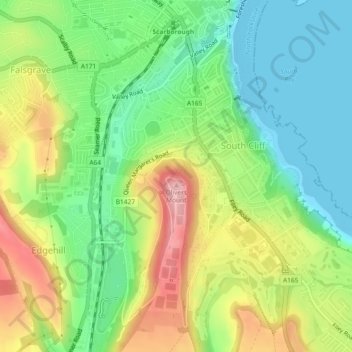 Oliver's Mount topographic map, elevation, terrain