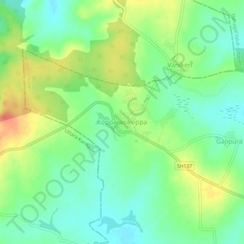 Kopparasikoppa topographic map, elevation, terrain