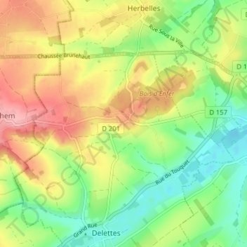 Upen d'Aval topographic map, elevation, terrain