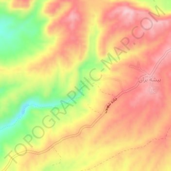 دره ارواح topographic map, elevation, terrain