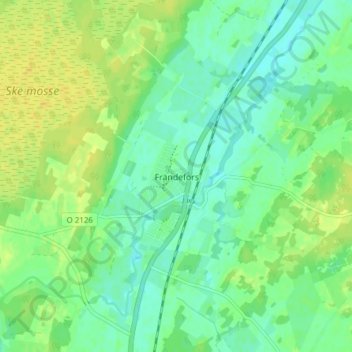 Frändefors topographic map, elevation, terrain