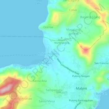 Anilao East topographic map, elevation, terrain