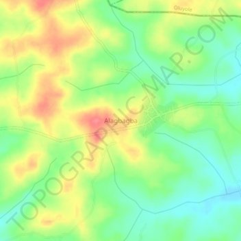 Egbe topographic map, elevation, terrain