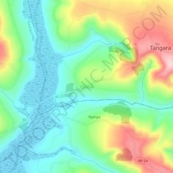 Gisha topographic map, elevation, terrain