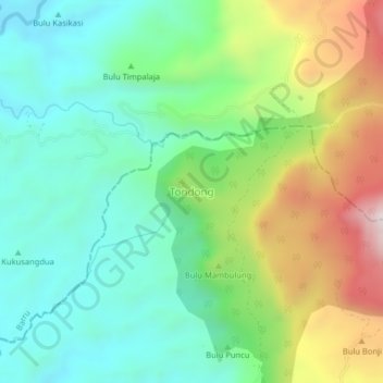 Tondong topographic map, elevation, terrain