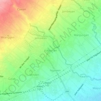 Kahuman topographic map, elevation, terrain