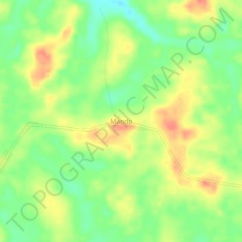 Mando topographic map, elevation, terrain