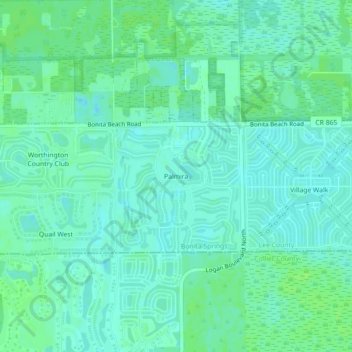 Palmira topographic map, elevation, terrain