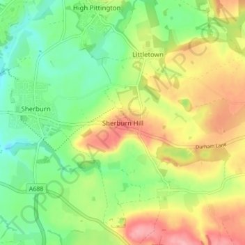 Sherburn Hill topographic map, elevation, terrain