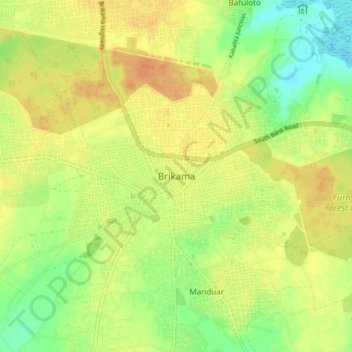 Brikama topographic map, elevation, terrain