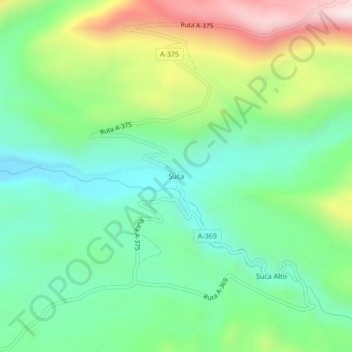 Suca topographic map, elevation, terrain