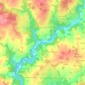 La Filature topographic map, elevation, terrain