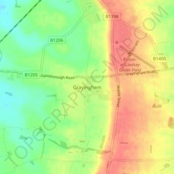 Grayingham topographic map, elevation, terrain