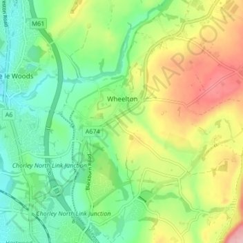 Heapey topographic map, elevation, terrain