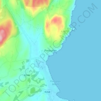 Portsalon topographic map, elevation, terrain