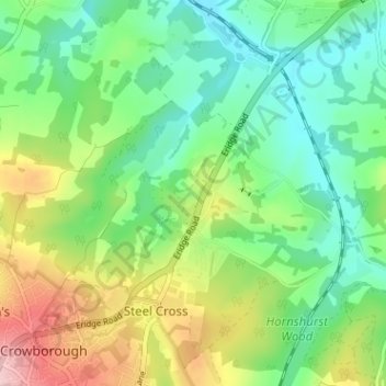 Boarshead topographic map, elevation, terrain