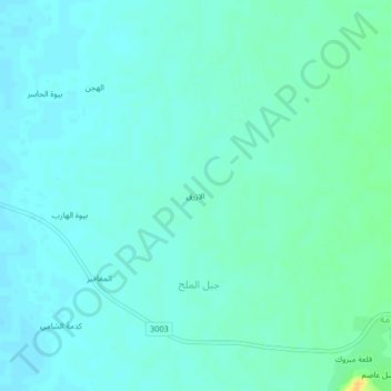 Al Azraq topographic map, elevation, terrain