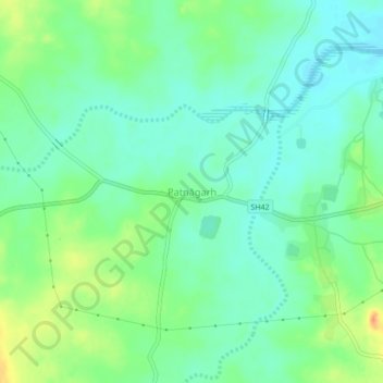 Patnagarh topographic map, elevation, terrain