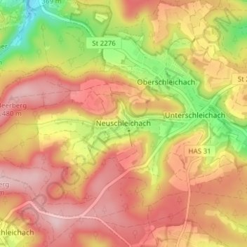 Neuschleichach topographic map, elevation, terrain