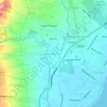 Marapangi topographic map, elevation, terrain