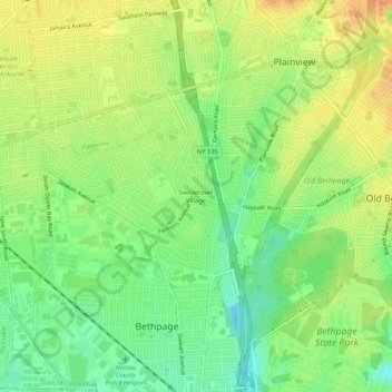 Swedetown Village topographic map, elevation, terrain