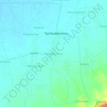 Tambakromo topographic map, elevation, terrain