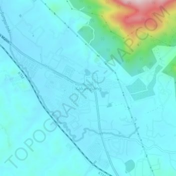 Kalumpang topographic map, elevation, terrain