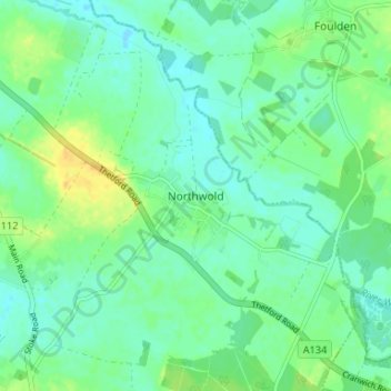 Northwold topographic map, elevation, terrain