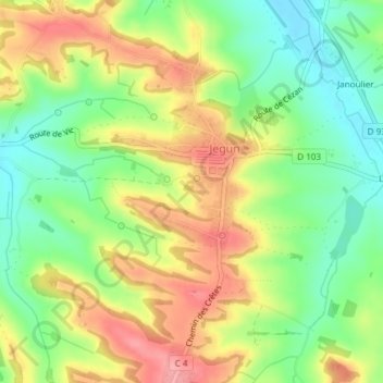 Saint-Martin topographic map, elevation, terrain