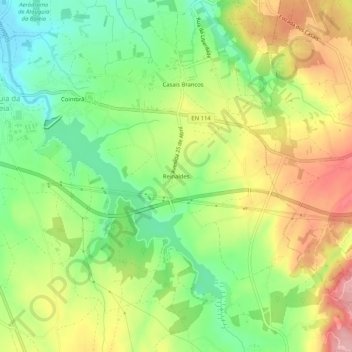 Reinaldes topographic map, elevation, terrain