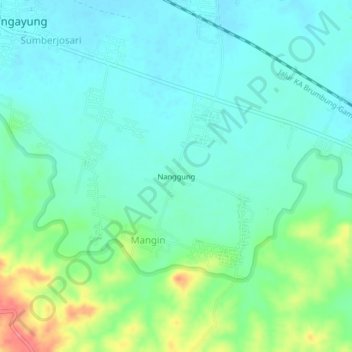 Nanggung topographic map, elevation, terrain