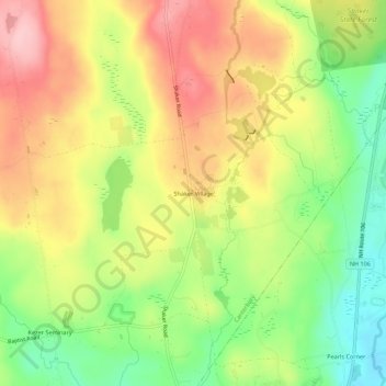 Shaker Village topographic map, elevation, terrain