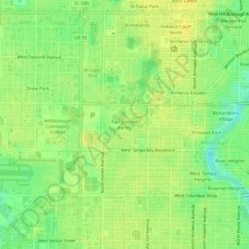 Fair Ground Farms topographic map, elevation, terrain