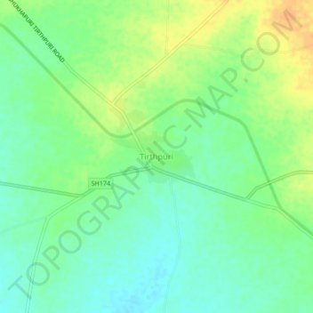 Tirthpuri topographic map, elevation, terrain