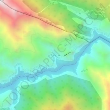 Hajij-e Bozorg topographic map, elevation, terrain